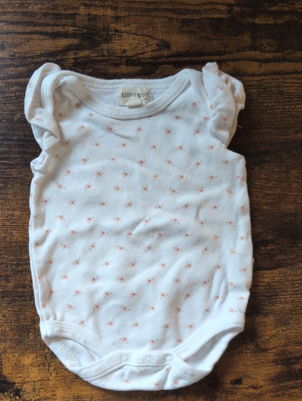 5/$25 Rabbit + Bear White Baby Onesie Bodysuit 0-3M
